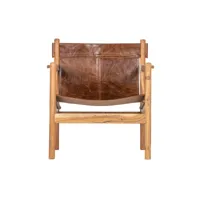 fauteuil - cuir - marron - 75x68x72 - chill 800952-b