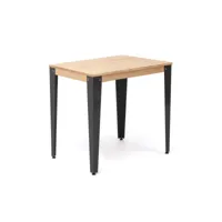 table salle à manger lunds  80x80x75cm  noir-naturel. box furniture ccvl808075 ng-na
