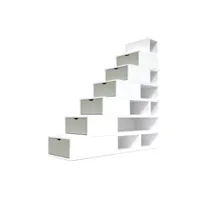 escalier cube de rangement hauteur 175 cm  blanc,moka esc175-lbmoka