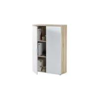 tampa armoire de bureau style contemporain décor chene canadien et blanc artik - l 119 cm 0f5655a