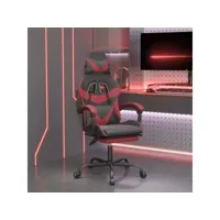 fauteuil gamer chaise de bureau - fauteuil de jeu avec repose-pied noir rouge bordeaux similicuir meuble pro frco68109