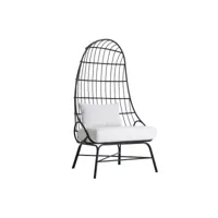 fauteuil en fer, de couleur noir, 80x70x153 cm