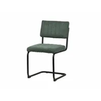 chaise metallique chenille verte 50x56x87 cm