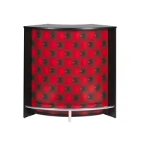 meuble comptoir bar noir 3 niches repose-pieds métal 106,9 x 104,8 x 53,3 cm - coloris: capitons rouges 922 snack106no922