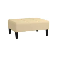 repose-pied, tabouret pouf, tabouret bas pour salon ou chambre crème 78x56x32 cm velours lqf65197 meuble pro