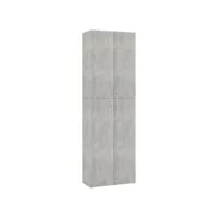 vidaxl armoire de bureau gris béton 60x32x190 cm bois d'ingénierie 800301