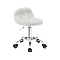 tabouret de bureau,chaise d'ordinateur,tabouret coiffeuse en velours,hauteur réglable,crème blanc