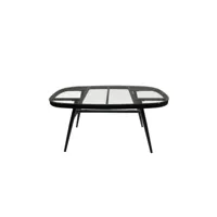 table de jardin en aluminium gris plateau verre 6 places - pacific 95187019
