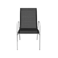 chaises empilables de jardin 4 pcs acier et textilène noir
