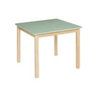 table carrée pour chambre d'enfant en mdf,pin coloris vert,naturel - longueur 60 x profondeur 60 x hauteur 48 cm