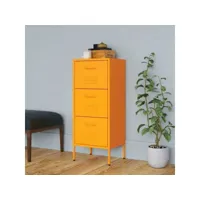 vidaxl armoire de rangement jaune moutarde 42,5x35x101,5 cm acier