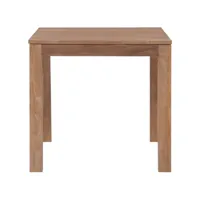 vidaxl table à dîner bois de teck et finition naturelle 82x80x76 cm 246954