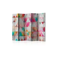 paravent 5 volets - rainbow triangles ii [room dividers] a1-paraventtc1023