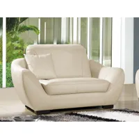 fauteuil en cuir grain semi-épais julietta - beige