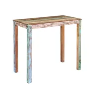table de bar table haute  table de cuisine bois massif de récupération 115x60x107 cm meuble pro frco65167