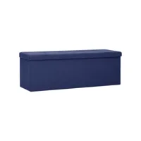 banc de rangement- coffre de rangement pliable bleu faux lin pwfn49691