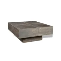 table basse carrée marron foncé bois massif de manguier 241133