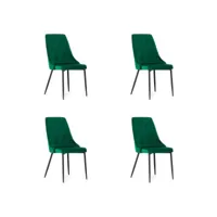 imolet - lot de 4 chaises en velours salon/salle à manger/bureau - 93.5x61x48.5 cm - chaise de salle à manger - vert