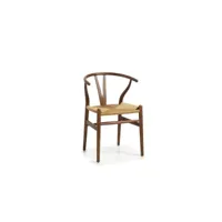 chaise bois marron 57x55x78cm - décoration d'autrefois