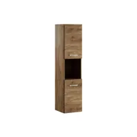 armoire de rangement de montreal hauteur 131 cm chene marron - meuble de rangement haut placard armoire colonne