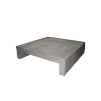 beton u - table basse carrée béton gris
