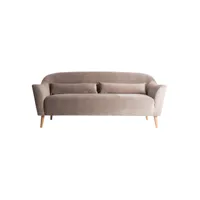 sofa en polyester, de couleur beige, 192x85x80 cm