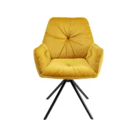 chaise avec accoudoirs mila velours jaune kare design