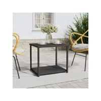 table d'appoint et bout de canapé - table café noir 55x45x49 cm résine tressée meuble pro frco91917