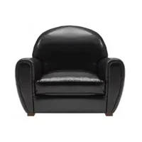 fauteuil club noir brillant en cuir recyclé made in italy 20100829987