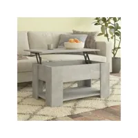 table basse table de salon  bout de canapé gris béton 79x49x41 cm bois d'ingénierie meuble pro frco56910