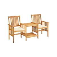 chaises de jardin avec table à thé et coussins acacia solide helloshop26 02_0013347