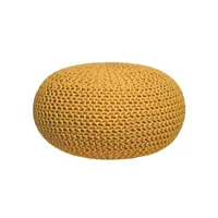 label51 pouf tricoté coton l jaune 432809