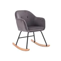 rocking chair velours en bois gris foncé helloshop26 19_0000333