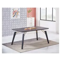 cosmo - table à manger noire design - structure noire et dorée - style design & contemporain - salle à manger, cuisine