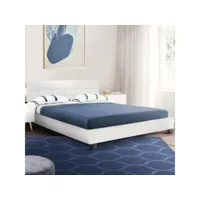 lit double charlotte avec sommier 140x190 cm pvc blanc