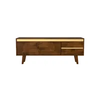 meuble tv tripoli en bois et détails dorés
