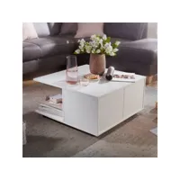 finebuy table basse design 70x70 cm  table de salon avec 2 tiroirs  table basse à roulettes  table à 2 compartiments