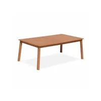table de jardin en bois 200-250-300cm - almeria - grande table rectangulaire avec allonge eucalyptus . intérieur - extérieur