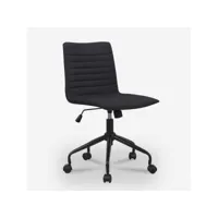 chaise de bureau pivotante rembourrée en tissu noir zolder dark