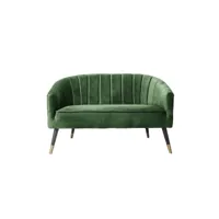 canapé 2 places décoration en polyester effet velours - vert