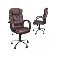 chaise de bureau fauteuil de bureau éco cuir - marron