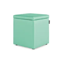 pouf cube rangement similicuir menthe pack 2 unités 3894623