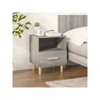 table de chevet table d'appoint  table de nuit sonoma gris 40x35x47 cm - meuble pro frco73359
