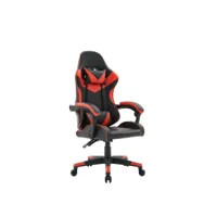 fauteuil gamer en simili cuir noir et rouge pixel