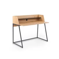 bureau avec étagère design industriel en bois et métal ludine