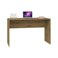 plus - bureau contemporain 120x76x50 cm - plateau large et confortable - table ordinateur - design moderne & fonctionnel - chêne
