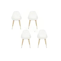 lot de 4 chaises d'extérieur calvi en polypropylène - blanc