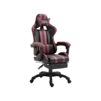 chaise de bureau avec repose-pied chaise gamer  fauteuil de bureau rouge bordeaux similicuir meuble pro frco42579