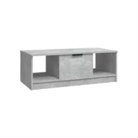 table de salon gris béton 102x50x36 cm bois d'ingénierie