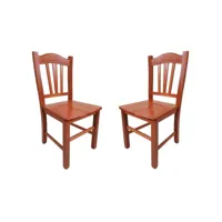 chaise en bois massif avec assise en merisier silvana lot de 2